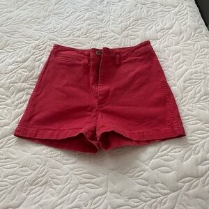 Madewell High Waist Red Shorts